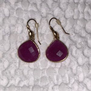 J Crew Magenta Pink Drop Earrings